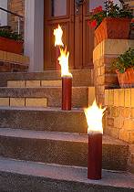Garden torches in action
